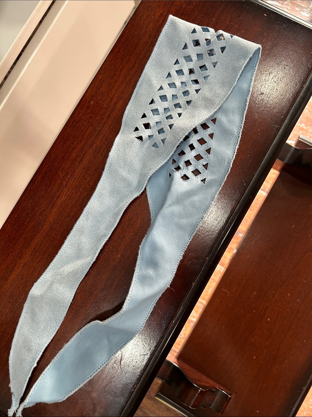 Light Blue Laser-Cut Scarf Headband